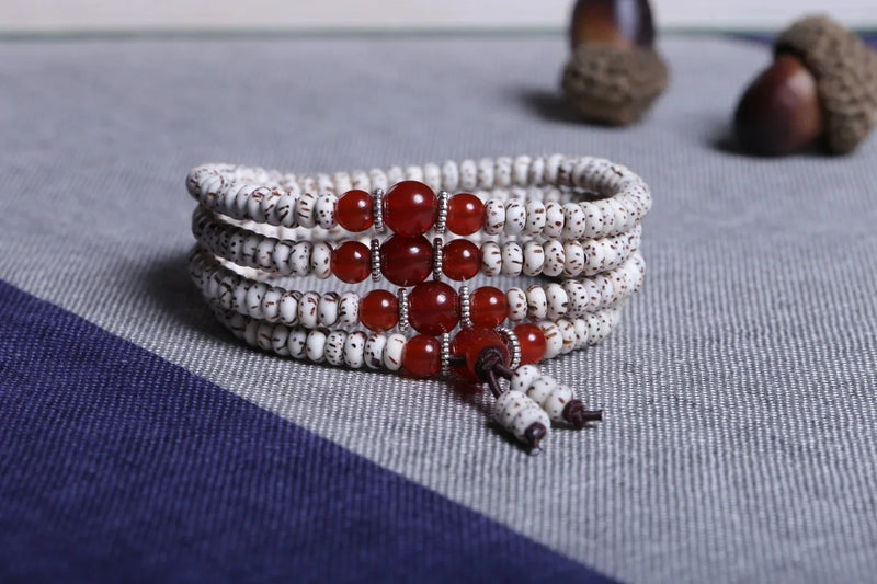 Original DIY Design Handmade Milled Lotus Seed Buddhist Beads Bracelet Woven Hand Chain Prayer Beads Jewelry Accessories