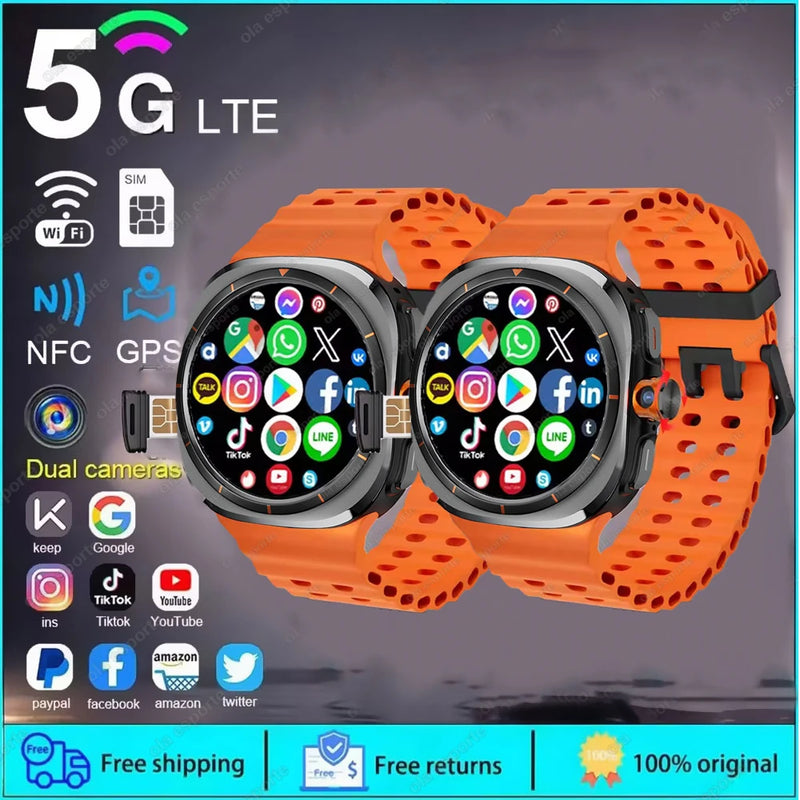 2025 novo relógio inteligente 4g/5g sim completo netcom wifi nfc gps 32gb relógios para homem 32gb de armazenamento câmera hd smartwatch para ios/android