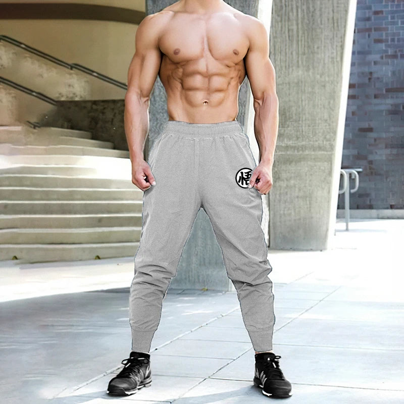 Gym Bodybuilding Fitness Trousers Mens Breathable Casual Training Pants Summer Thin Loose Quick-dry Cuffed Running Sweatpants