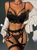 Erótico sexy sutiã de renda e calcinha conjunto roupa interior sutiã transparente conjuntos exóticos sexy tanga mulher pornô fantasia sensual lingerie de luxo