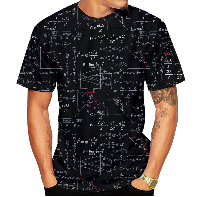 Mathematics Formula 3D Print T-Shirts Men Women Casual Fashion Short Sleeve T Shirt Oversized Harajuku Tees Tops Kids Clothing
