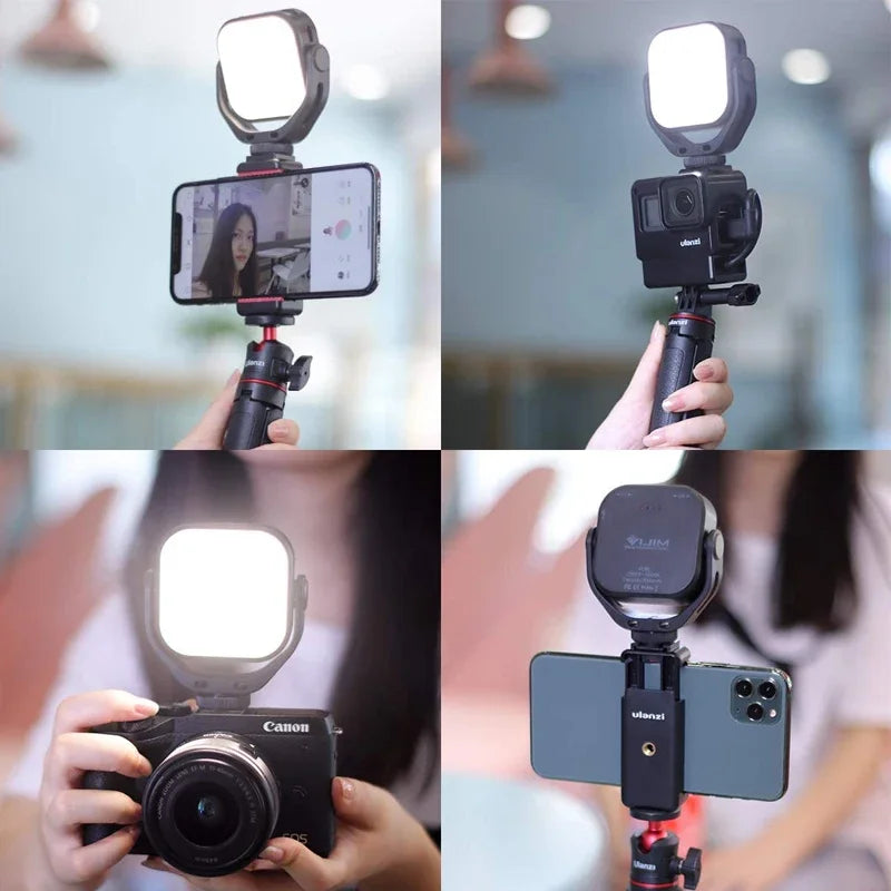 Ulanzi VL66 dimmable LED light with 360 ° rotating bracket, rechargeable, suitable for SLR/mobile phone