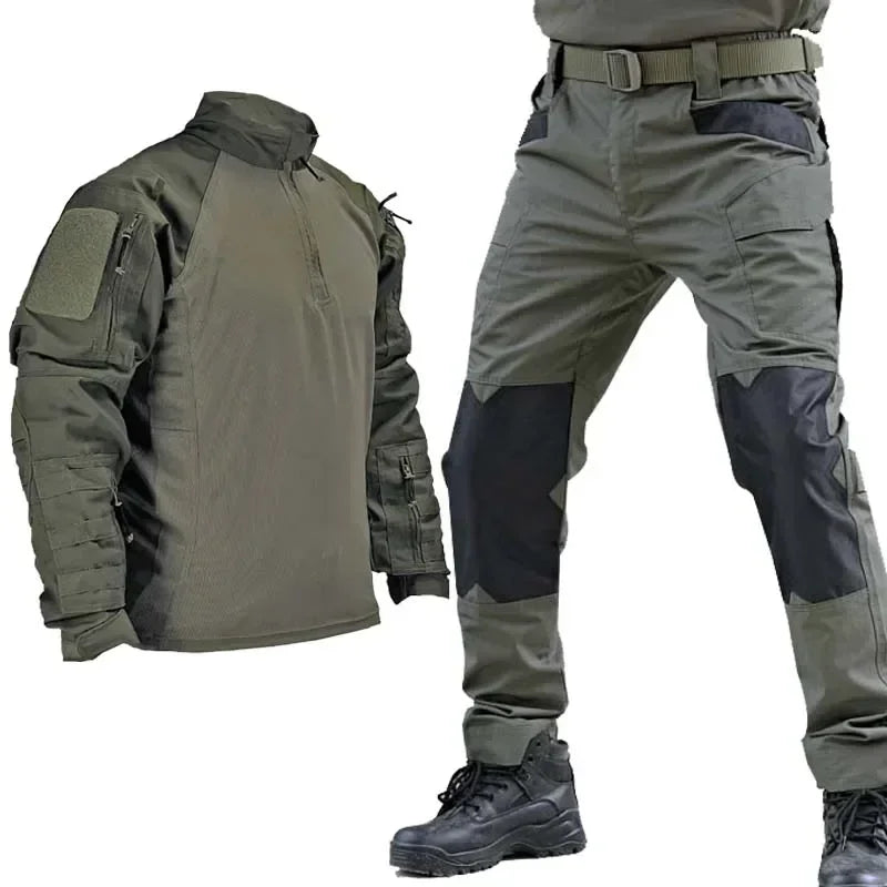 Outdoor Tactical Uniform Suits Military Camo Suit Hunting Shirts Combat Pants Trainning Work Wear Airsoft Paintball Clothes Sets