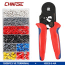 Ferramentas de crimpagem terminais tubulares, mini-Alicadores elétricos, conjuntos de braçadeiras, HSC8, 6-4, 6-6, 0,25-10 mm², 23-7AWG, 6-6, 0,25-6 mm²