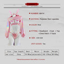 SENMHS-Lingerie Sexy Bunny para Meninas, Coelhinho Brilhante, Top de couro a laser, Coelho do biquíni, Cosplay Anime, Dia das Bruxas