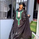 Vestido africano Dashiki com lenço para mulheres, vestido tingido com gravata, bordado, moda casal, elegante