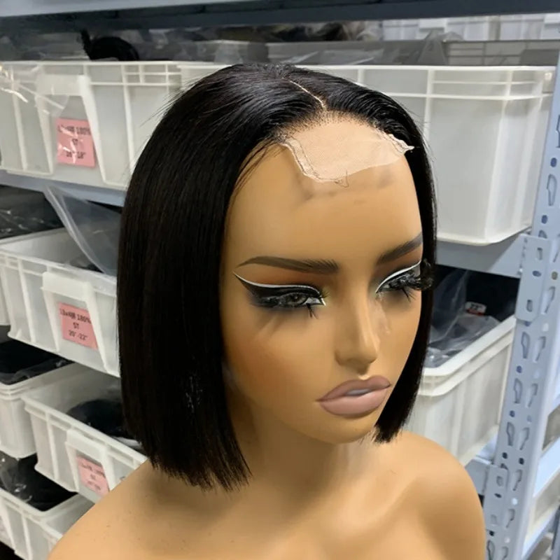 Super Double Drawn BOB Glueless Bone Straight Vietnamese Hair Wigs 8 Inch 13x4 Lace Frontal Wig 2x6 4x4 5x5 Closure Wig