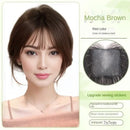 Nenhum clipes de cabelo humano franja francesa gancho e laço pasta mágica toppers para mulheres fácil de usar adesivos de costura remendos de cabelo extensão