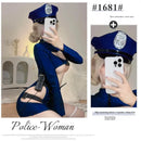Trajes exóticos lingerie sexy boate feminino uniforme da polícia duplo zíper livre aberto virilha cospaly outfit sexy saia vestido