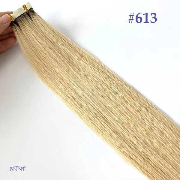 JSNME Mini Tape In Human Hair Extensions Natural Seamless Invisible SKin Weft  Remy  Human Hair Black Brown Blonde For Salon