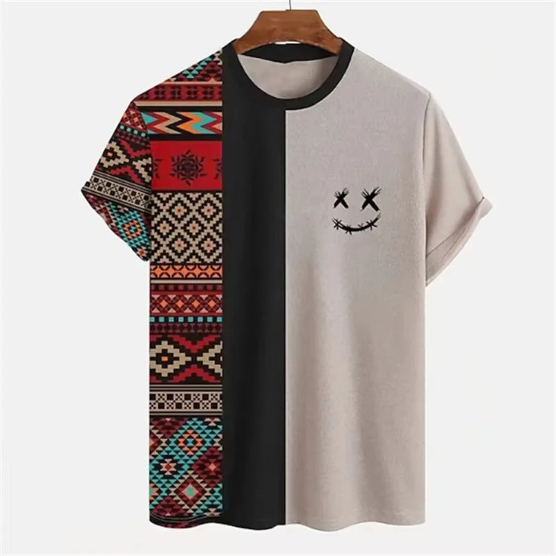 Estilo étnico impressão 3d tshirt verão camiseta masculina das mulheres dos homens tradição africana listra t camisa feminina crianças tshirt roupas