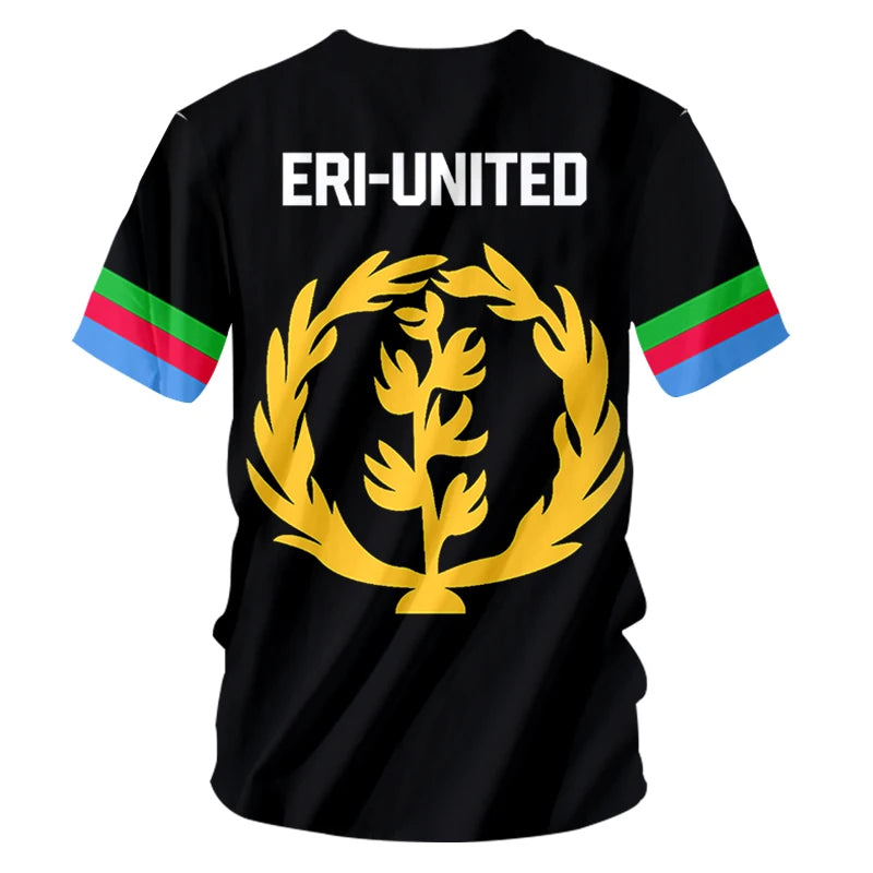 3D impresso encaixotado top manga curta para homens e mulheres, t-shirt Africano, Boxed Flag, Eritrea Little Woman