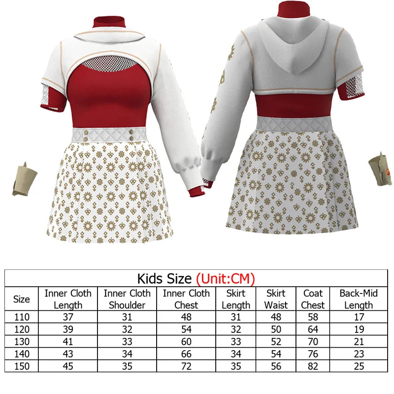 Kids Nova Cosplay Costume 2025 TV Zombies Roleplay Children Coat Skirts Pants Performance Hooded Clothing Halloween Party Suit