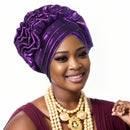 Moda feminina elástico plissado turbante africano boné senhora cabeça envolve nigeria casamento auto gele headtie festa chapelaria chapéu