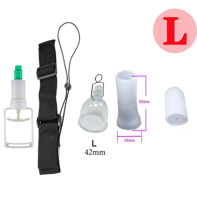 Extensor de ampliação da bomba peniana, copo de vácuo, cabide, treinador, pau, intensificador de ereção, maior crescimento, brinquedos sexuais adultos para homens