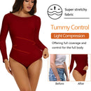 Feminino gola redonda elástico bodysuit manga longa macacão shapewear shaper senhora sexy nova feminina roupas quentes outono inverno