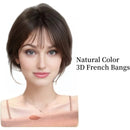 Adesivos de cabelo humano com gancho e laço, pasta mágica, toppers de cabelo para mulheres, sem clipe, cabelo humano, divisão intermediária, franja lateral de 10 polegadas