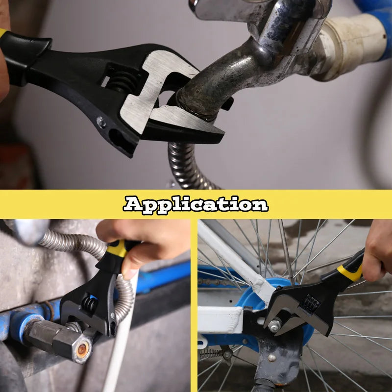 Chave inglesa ajustável de 6/8/10/12 polegadas, grande, aberta, aço inoxidável, oficina doméstica, multifuncional, ferramentas de reparo manual