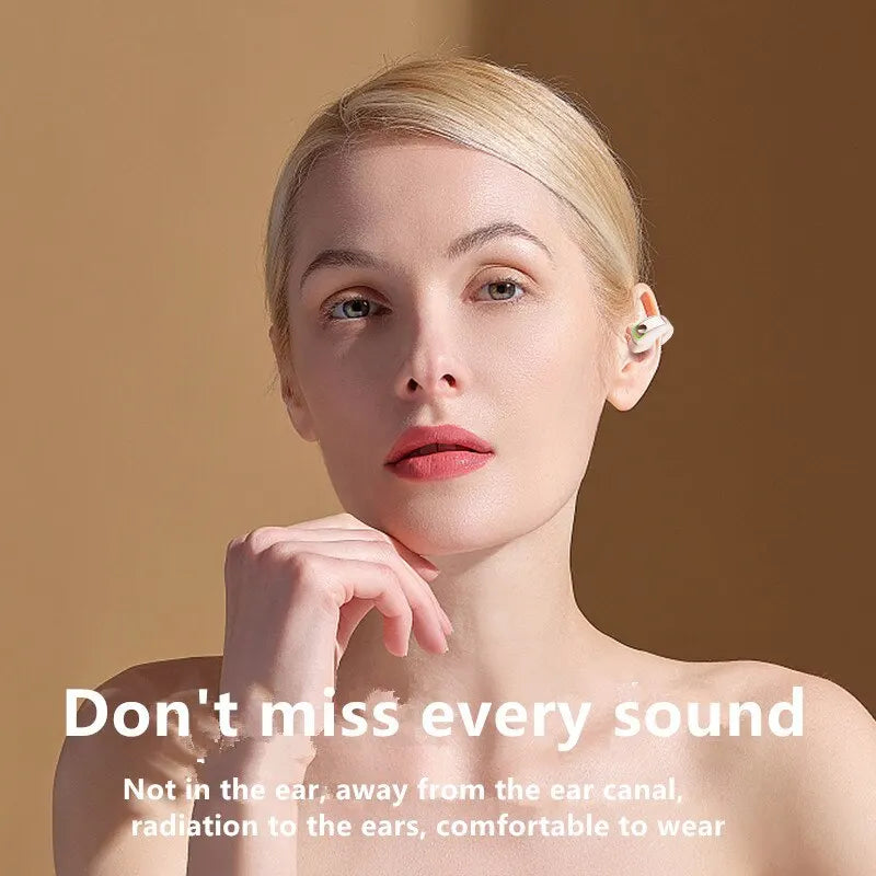 GD28 Bluetooth 5.3 Ear Clip Headphone TWS Wireless Earphones Single In-Ear TWS HiFi Stereo Touch Control Sports Headset with Mic