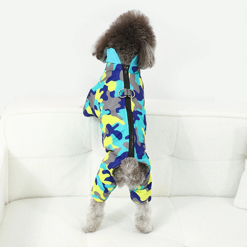 Winter Fleece Dog Jumpsuit Warm Overalls For Small Medium Dogs Jacket Waterproof Pet Clothes Puppy Coat With D-ring Chihuahua