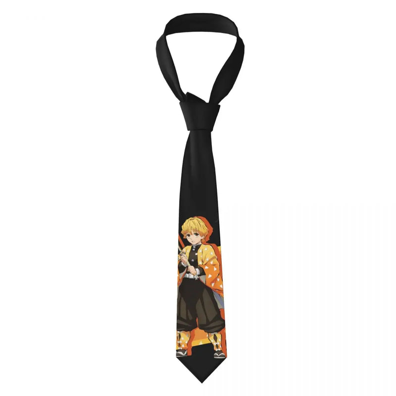 Demon Slayer Anime Necktie Men Women Fashion Polyester 8 cm Wide Neck Tie for Mens Accessories Cravat Wedding Accessories Office