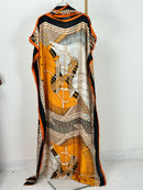 Impressionante vestido kaftan estampado africano para roupas femininas plus size do Ramadã