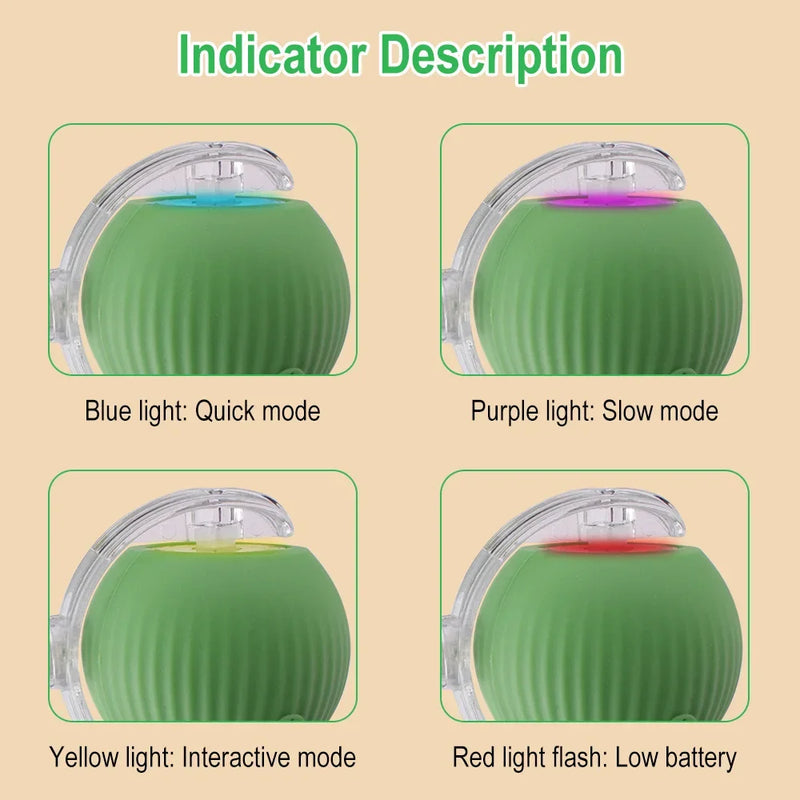 Interactive Cat Toys Ball Auto Electric Rolling Ball Toys for Cats/Kitty Pets Smart Automatic Teaser USB Rechargeable