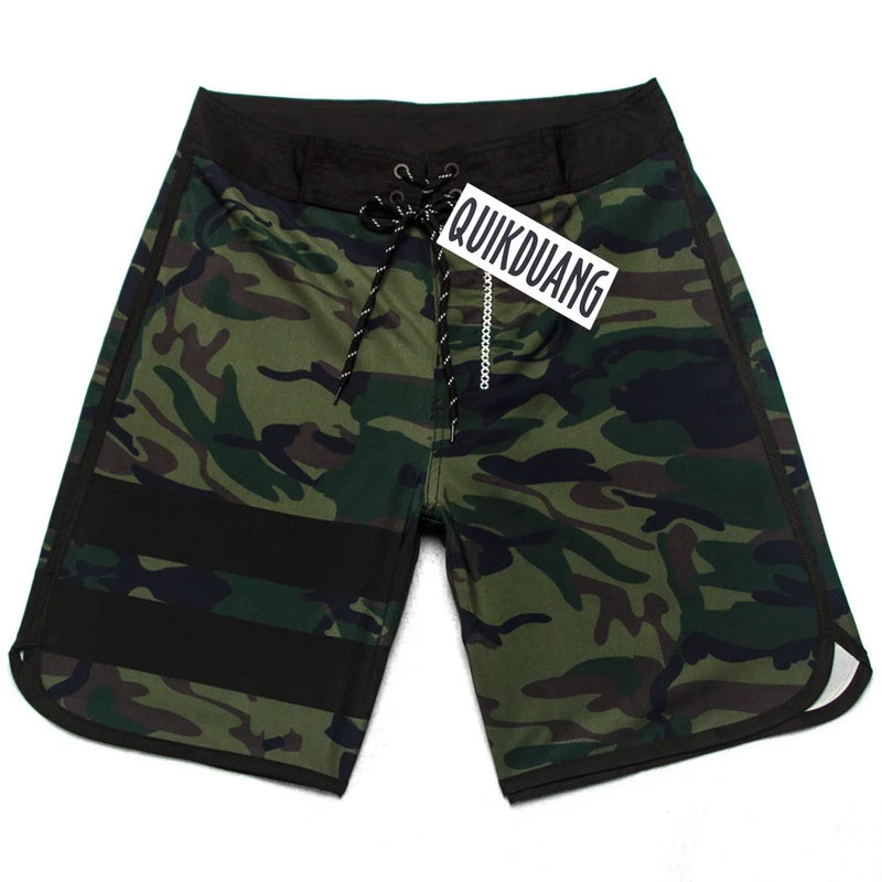 Quick-Dry Waterproof Beachshorts Men's Swimming Trunks Casual Bermuda Spandex Surf Pants Physique Competition Board Shorts L01