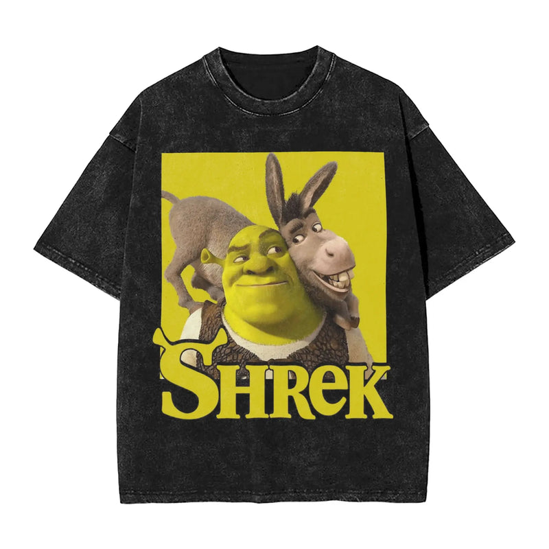Swamped Shrek T Shirt Summer  Aesthetic T-Shirts Casual Trendy Cool Tshirt For Couple Short-Sleeved Design Top Tees