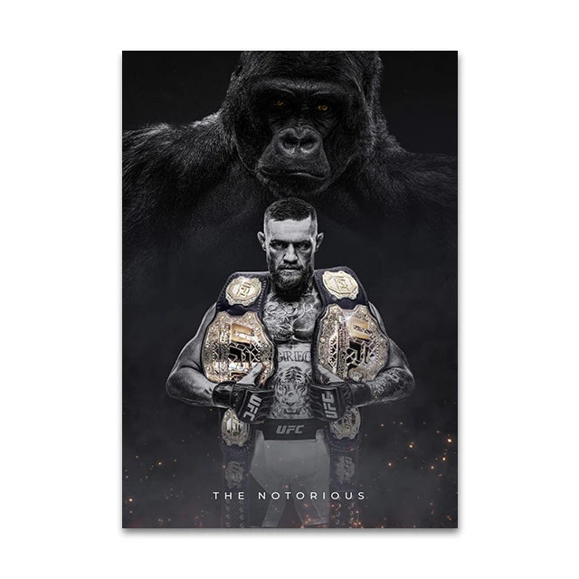 Boxing Fighting Star Canvas Wall Art Print Poster MMA Decorative Painting Modern Home Decor Boxing Sports Lover Gift Unframed