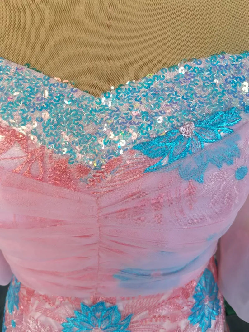 Vestido de noite feminino até o chão, mini vestido rosa, saia rabo de peixe, tamanho grande, quente, primavera e verão