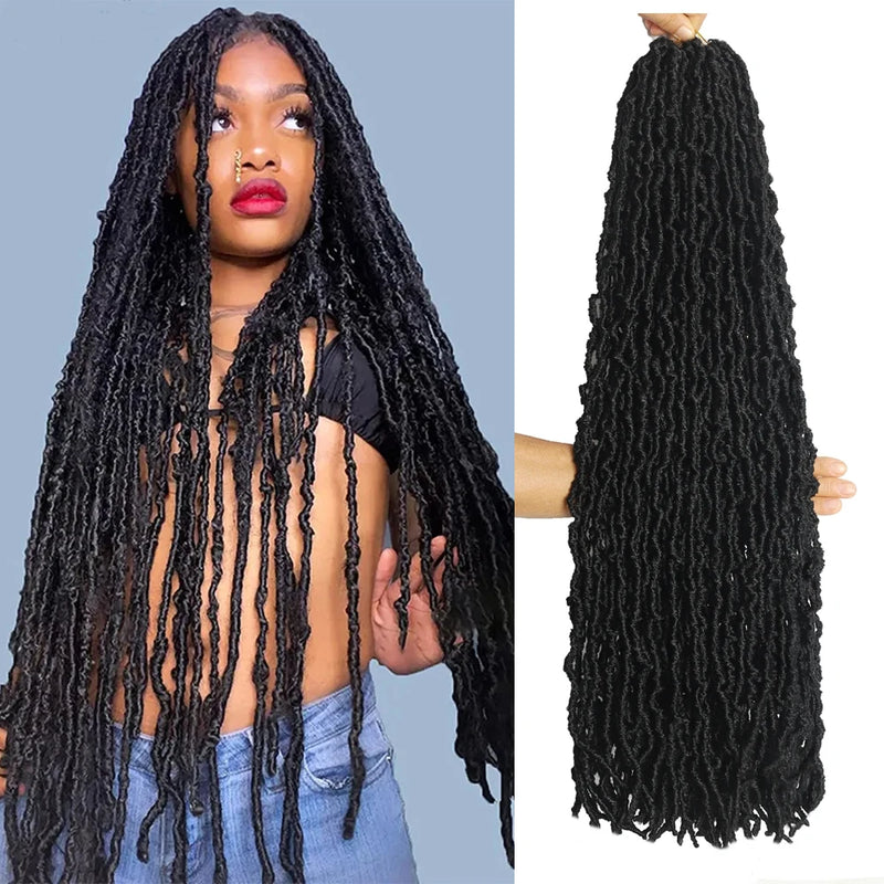 30 Inch Soft Locs Faux Locs Crochet Braiding Hair Synthetic Pre Looped Extensions for African Locks Hair 21 Strands/Pack