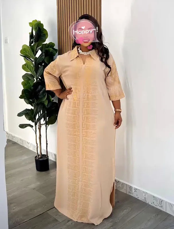 2025  Ethnic Costum loose elegant dress fashion luxury XXL~XXXL