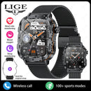 Lige 2025 relógio inteligente militar robusto masculino relógios ao ar livre lp68 à prova dwaterproof água 1.95 "al voz bt chamada homem smartwatch para android ios