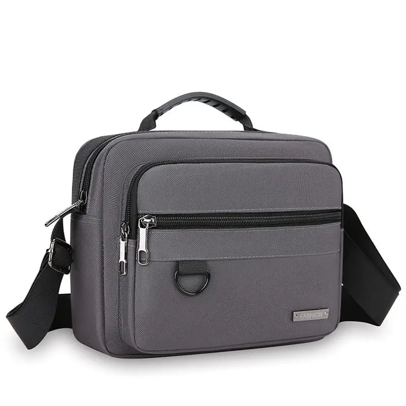 Men's Anti-Theft Business Shoulder Bag - Durable Office Briefcase with Multiple Zipper Pockets