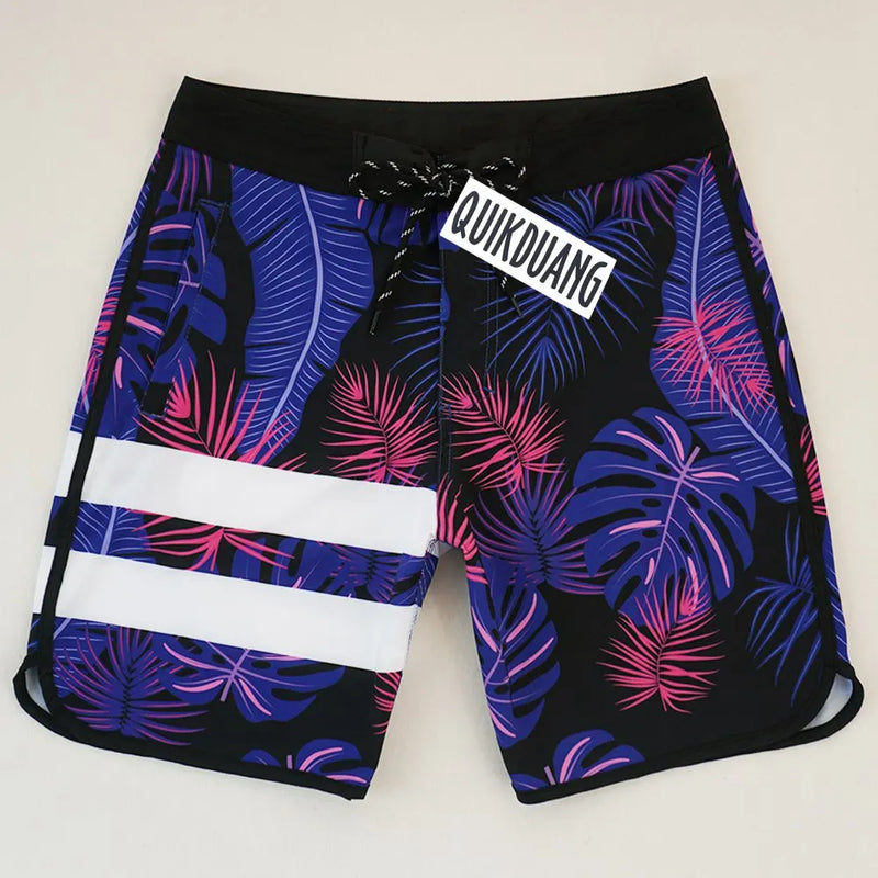 Quick-Dry Waterproof Beachshorts Men's Swimming Trunks Casual Bermuda Spandex Surf Pants Physique Competition Board Shorts L01
