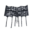 Mulheres preto bustiers & espartilhos cintura trainer magro bustiers sexy com liga cinto de renda malha respirável underbust espartilho