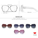 Óculos de sol feminino com armação grande BARCUR, lentes elegantes com gradiente, acessórios de vestuário, proteção UV400, óculos de sol polarizados