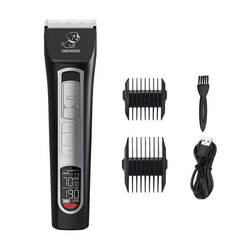 Profissional High Power Dog Hair Cutter, Low Noise Pet Trimmer, Grooming Clippers com guarda pentes para animais