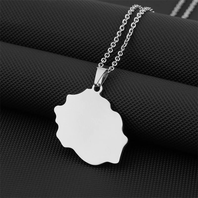 Fashion Reunion Island Map Pendant Necklace Stainless Steel For Women Girls Gold Silver Color Charm Female Choker Jewelry
