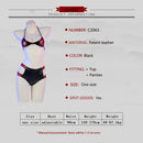 Meninas quentes conjunto de biquíni couro fetiche engrenagem cosplay roupa interior camisola role play roupas estudante lingerie fantasia erótica wear