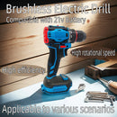 Furadeira elétrica sem fio e chave de fenda, ferramenta elétrica de impacto de 2 velocidades para casa, faça você mesmo e profissional com uso sem bateria 21v