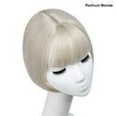 Clipe sintético em cobertura de cabelo com franja, reto, sobrecarga, natural, substituição invisível, capa branca estrondo, 10"