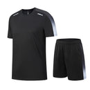 Camiseta e shorts de manga curta de secagem rápida masculina, roupa esportiva respirável, casual de corrida, conjunto fitness, primavera, verão 2022
