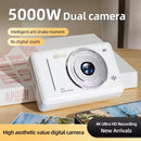 Câmera digital 4k 5000w pixel retrô ccd cartão portátil câmera de nível de entrada câmera dupla flash 50 milhões de pixels foco automático