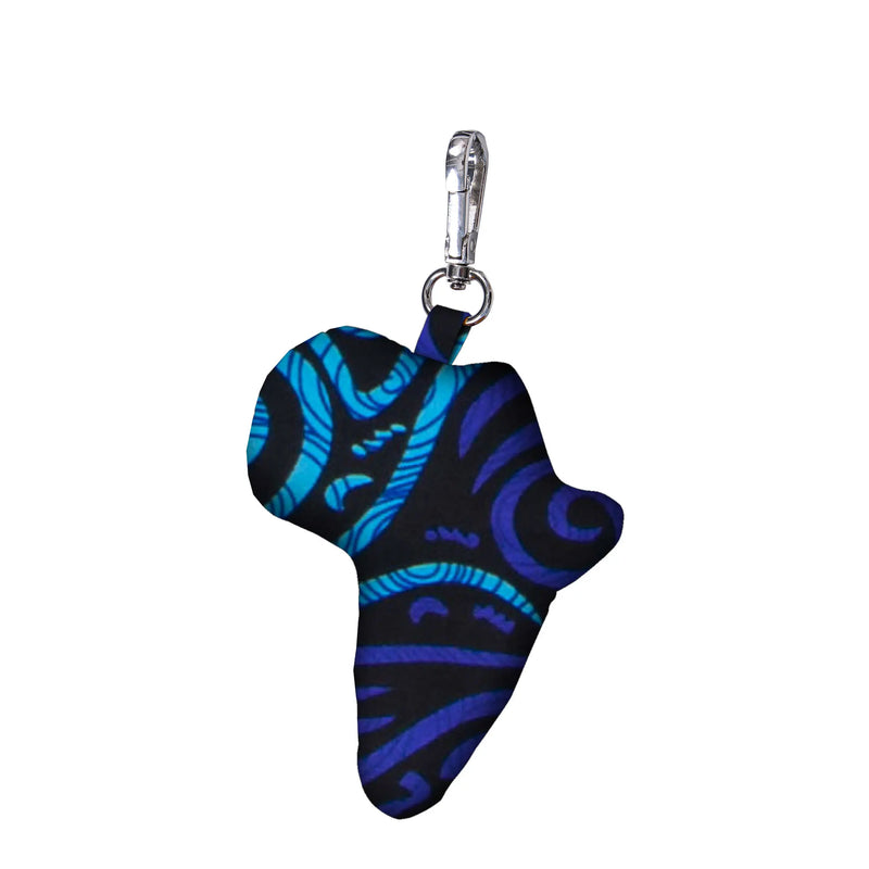 African Dashiki Lovely Ankara Fabric Keychain The Shape of The Map of Africa Key Chains School Bag Pendant Car Keyring Wyb1014