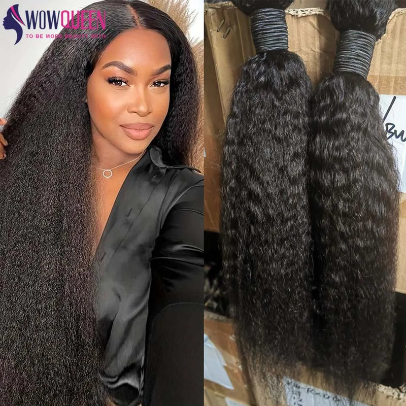 30 32 Inch Kinky Straight Human Hair Bundles Yaki Straight Brazilian Raw Hair Bundles 100% Remy Human Hair Extensions 1/3/4pcs