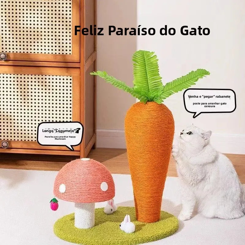 Carrot Pattern  Scratching Board Pet Toys for inding Claws And Itching Relief Jute Material Medium Size  Scratching Post