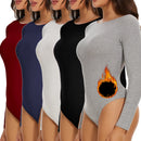 Feminino gola redonda elástico bodysuit manga longa macacão shapewear shaper senhora sexy nova feminina roupas quentes outono inverno