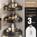 Suporte de chuveiro de canto do banheiro sem broca adesivo fixado na parede shampoo titular para banheiros garrafas de rack de armazenamento de condicionador